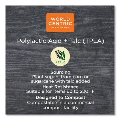 World Centric TPLA Compostable Cutlery, Knife, 6.7", White, 1,000/Carton