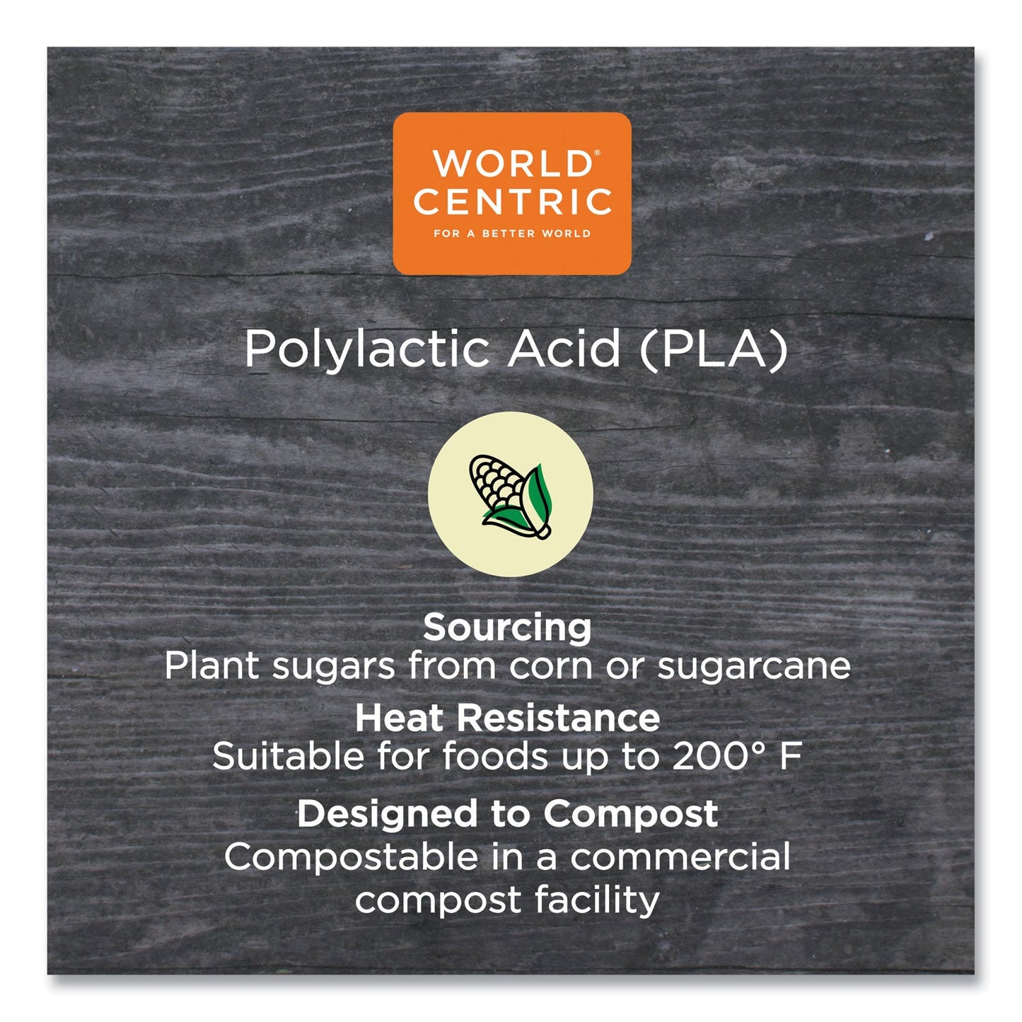 World Centric PLA Rectangular Deli Containers, 16 oz, 4.8 x 5.9 x 2.8, Clear, Plastic, 900/Carton