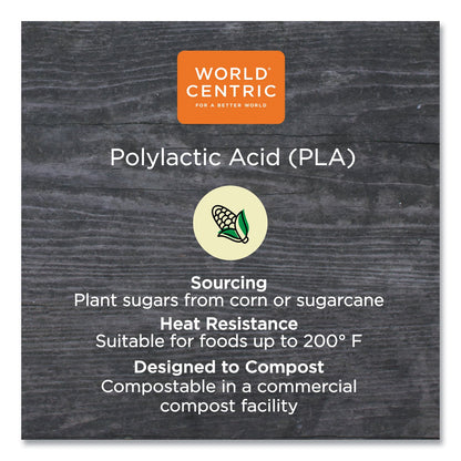 World Centric PLA Rectangular Deli Containers, 16 oz, 4.8 x 5.9 x 2.8, Clear, Plastic, 900/Carton