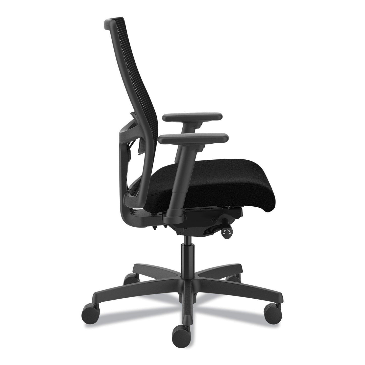 HON Ignition 2.0 4-Way Stretch Mid-Back Mesh Task Chair, Supports Up to 300 lb, 17" to 21" Seat Height, Black