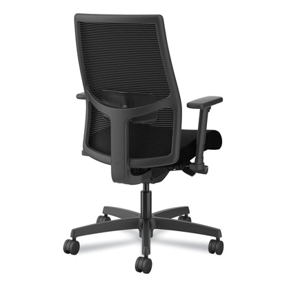 HON Ignition 2.0 4-Way Stretch Mid-Back Mesh Task Chair, Supports Up to 300 lb, 17" to 21" Seat Height, Black