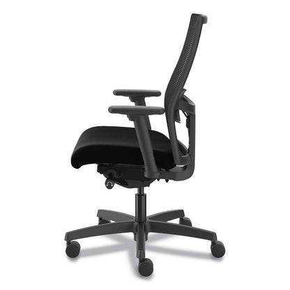 HON Ignition 2.0 4-Way Stretch Mid-Back Mesh Task Chair, Supports Up to 300 lb, 17" to 21" Seat Height, Black