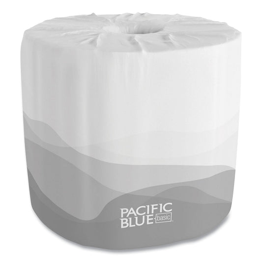Georgia Pacific Pacific Blue Basic Bathroom Tissue, Septic Safe, 1-Ply, White, 1,210 Sheets/Roll, 80 Rolls/Carton