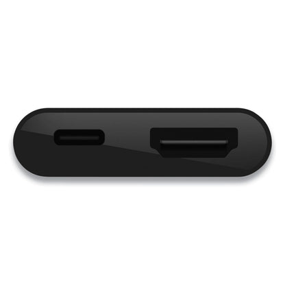 Belkin USB-C to HDMI + Charge Adapter, HDMI/USB-C(F)/USB-C(M), 2.53", Black