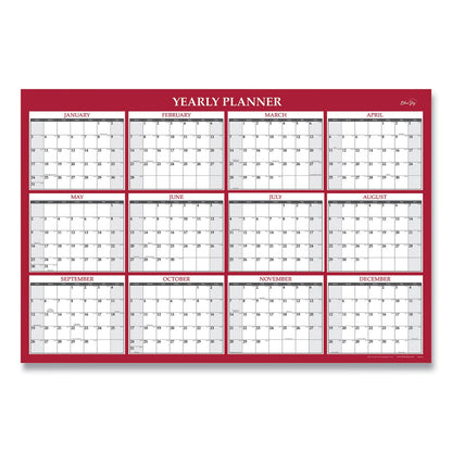 Blue Sky Classic Red Laminated Erasable Wall Calendar, Classic Red Artwork, 48 x 32, White/Red/Gray Sheets, 12-Month (Jan-Dec): 2023