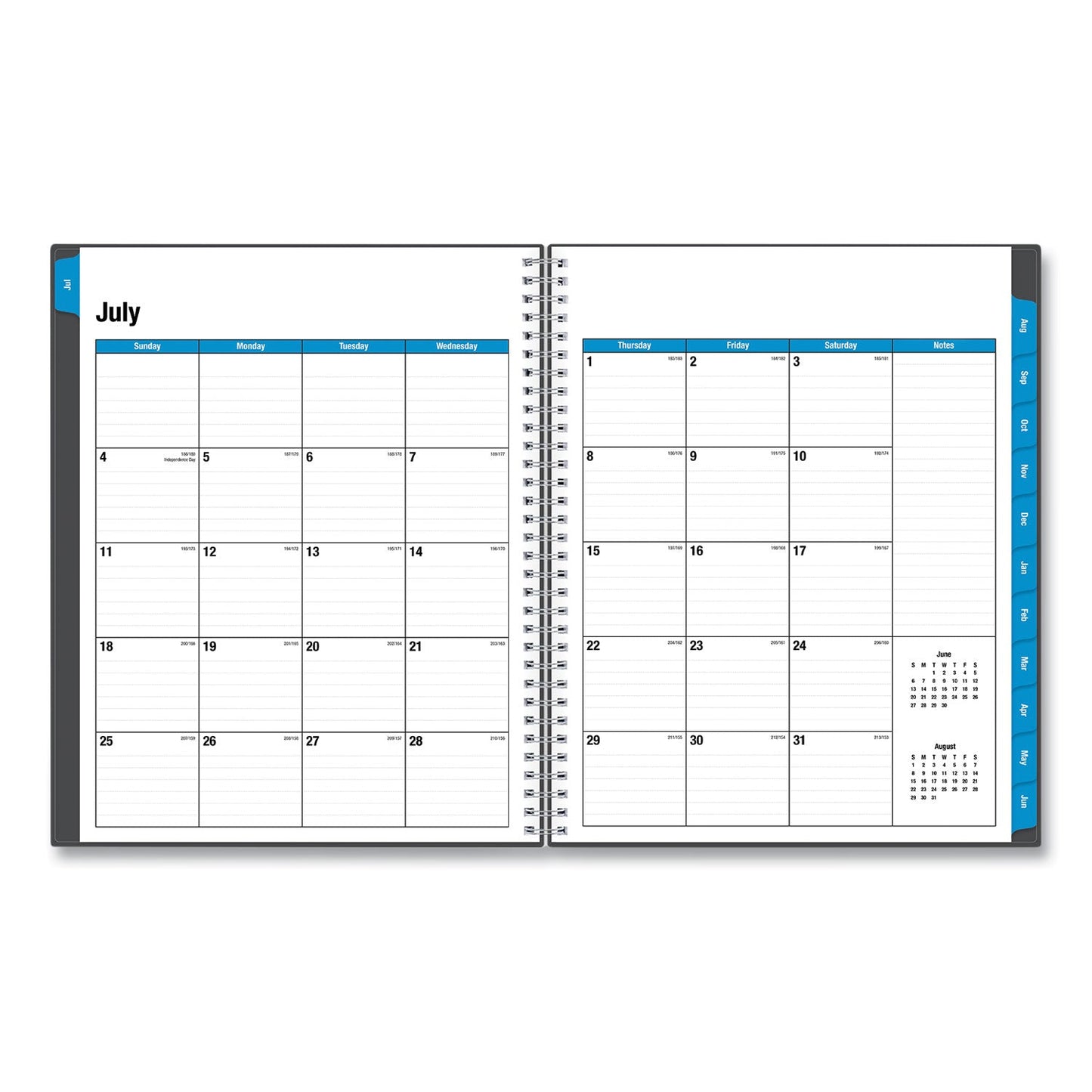 Blue Sky Collegiate Academic Year Weekly/Monthly Planner, 11 x 8.5, Charcoal Cover, 12-Month (July to June): 2022 to 2023