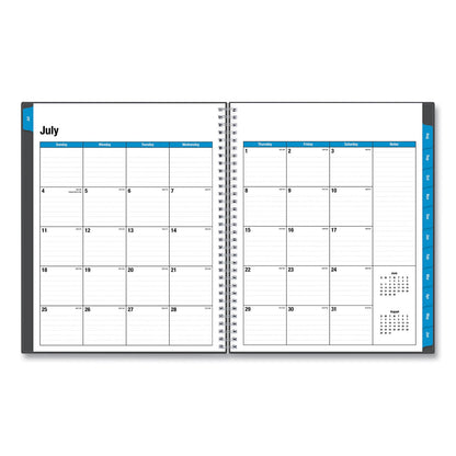 Blue Sky Collegiate Academic Year Weekly/Monthly Planner, 11 x 8.5, Charcoal Cover, 12-Month (July to June): 2022 to 2023