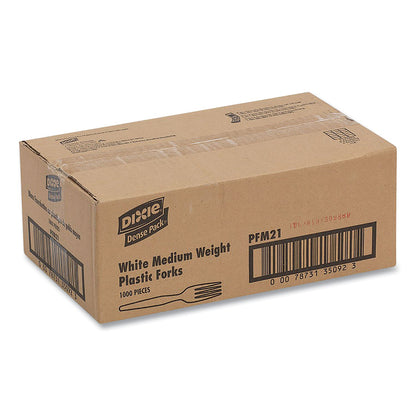 Dixie Mediumweight Polypropylene Cutlery, Fork, White, 1,000/Carton