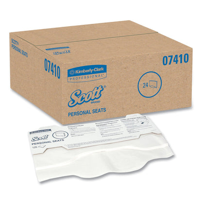 Scott Personal Seats Sanitary Toilet Seat Covers, 15 x 18, White, 125/Pack