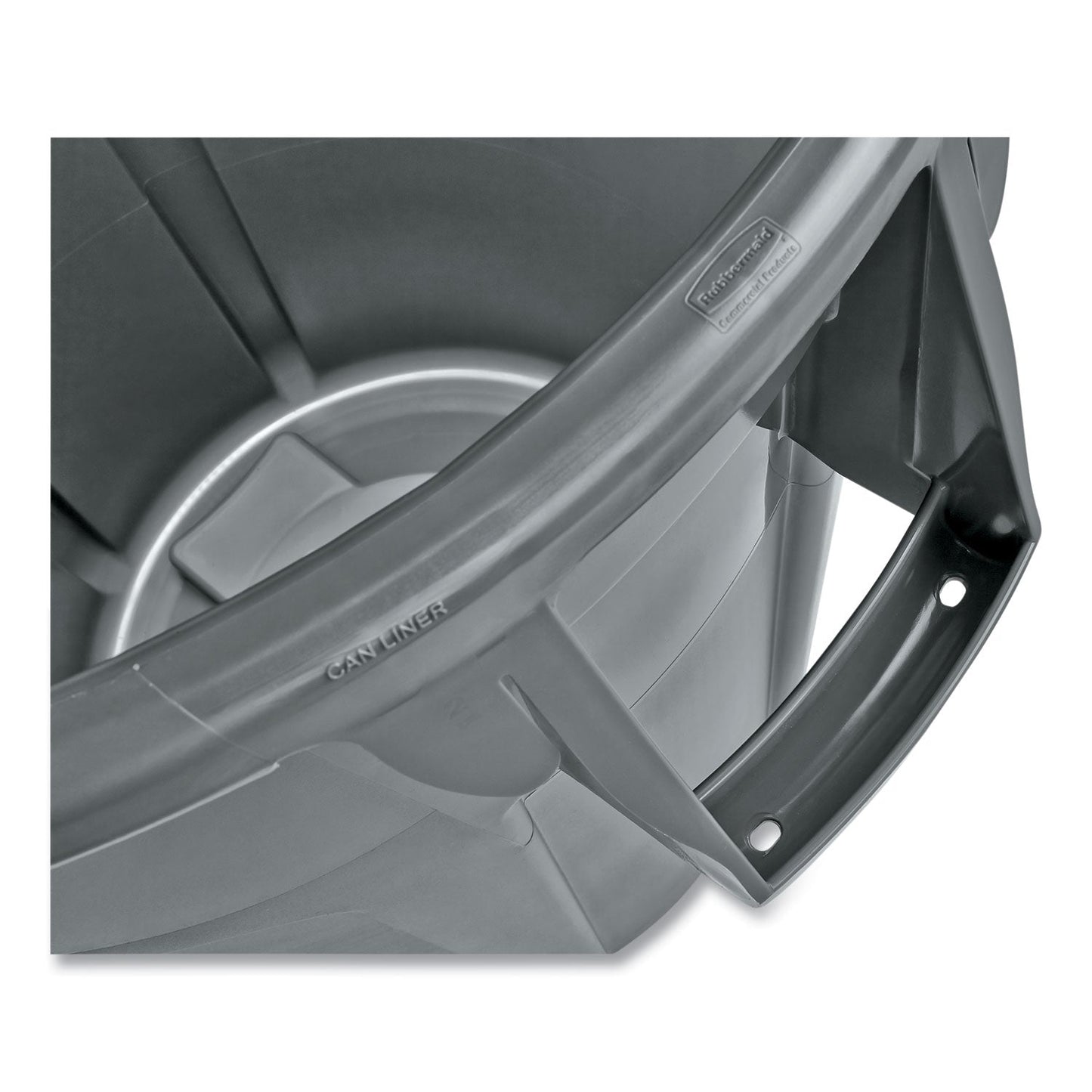 Rubbermaid Brute Vented Trash Receptacle, Round, 44 gal, Gray