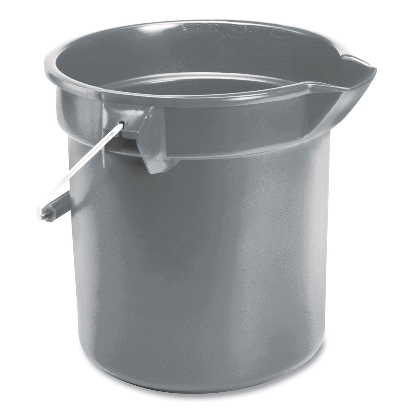 Rubbermaid 10 Quart Plastic Utility Pail, Plastic, Gray, 10.5" dia