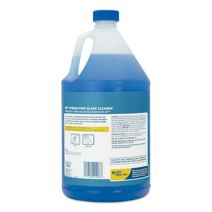 Zep Commercial Streak-Free Glass Cleaner, Pleasant Scent, 1 gal Bottle, 4/Carton