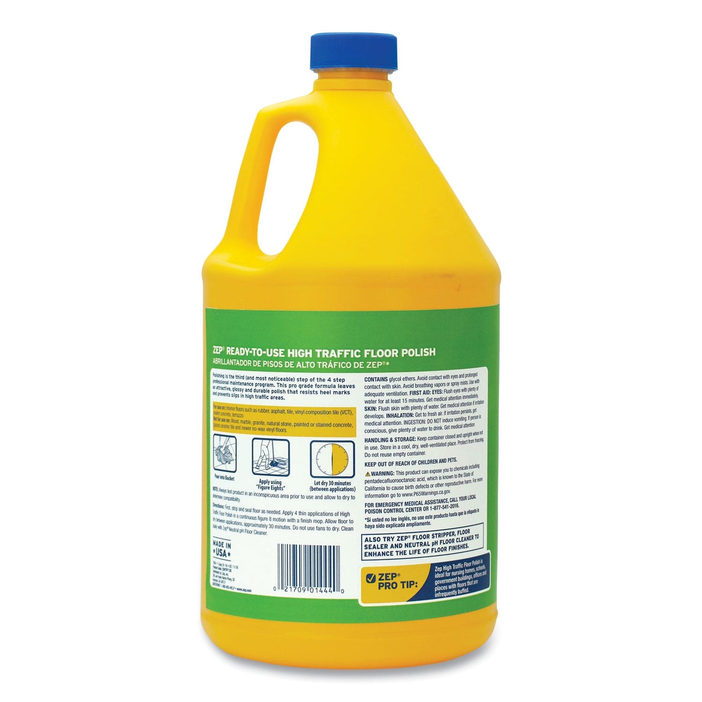 Zep Commercial High Traffic Floor Polish, 1 gal, 4/Carton