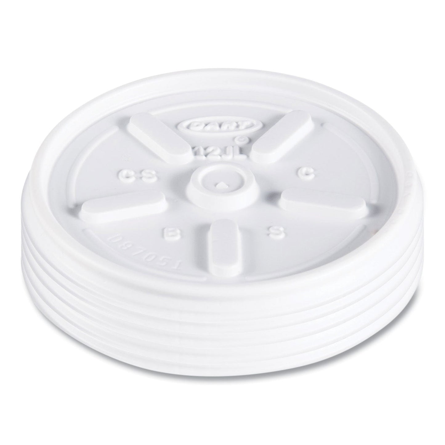 Dart Plastic Lids for Foam Cups, Bowls and Containers, Vented, Fits 6-14 oz, White, 100/Pack, 10 Packs/Carton
