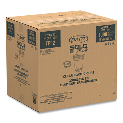 Dart Ultra Clear PET Cups, 12 oz to 14 oz, Practical Fill, 50/Bag, 20 Bags/Carton