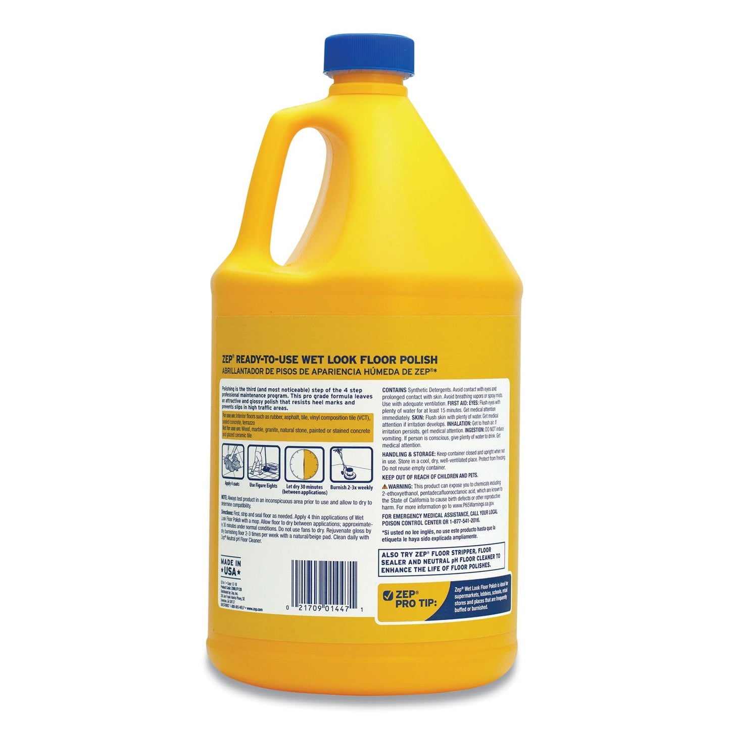 Zep Commercial Wet Look Floor Polish, 1 gal Bottle
