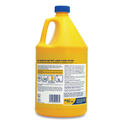 Zep Commercial Wet Look Floor Polish, 1 gal, 4/Carton
