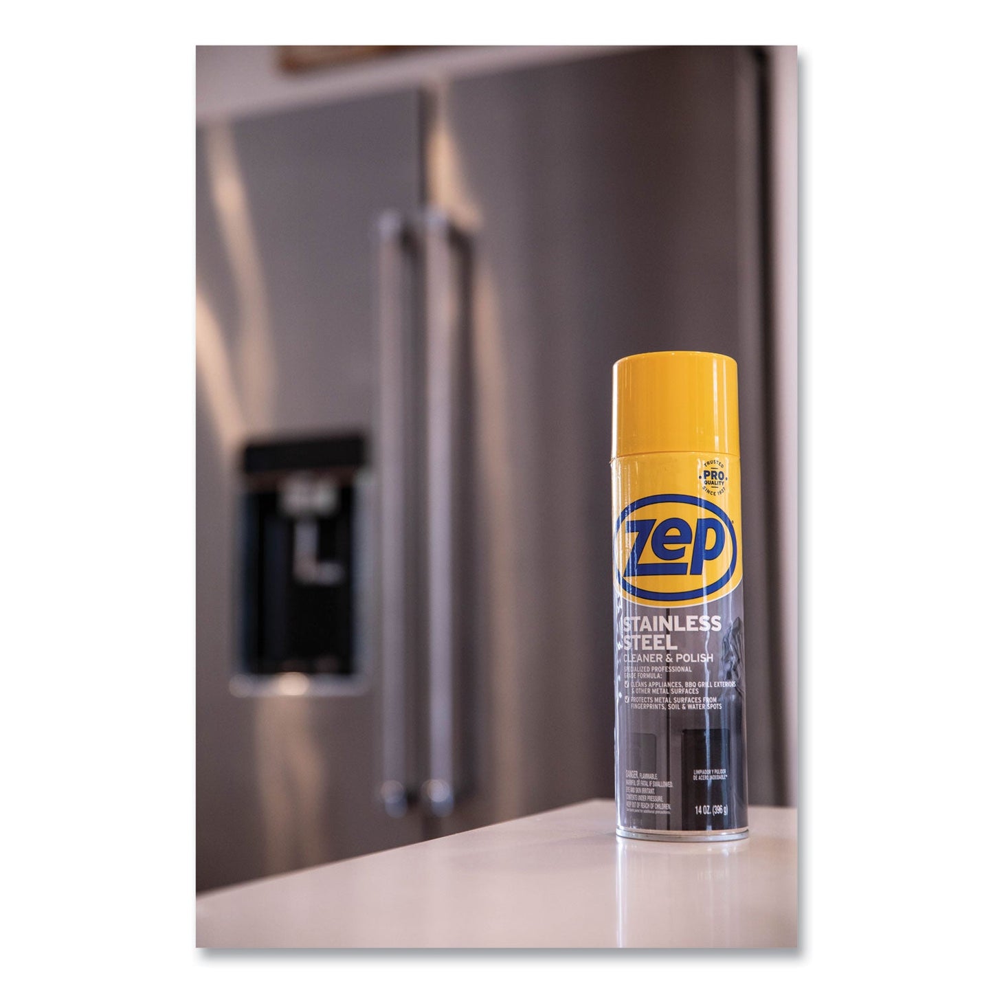Zep Commercial Stainless Steel Polish, 14 oz Aerosol Spray, 12/Carton