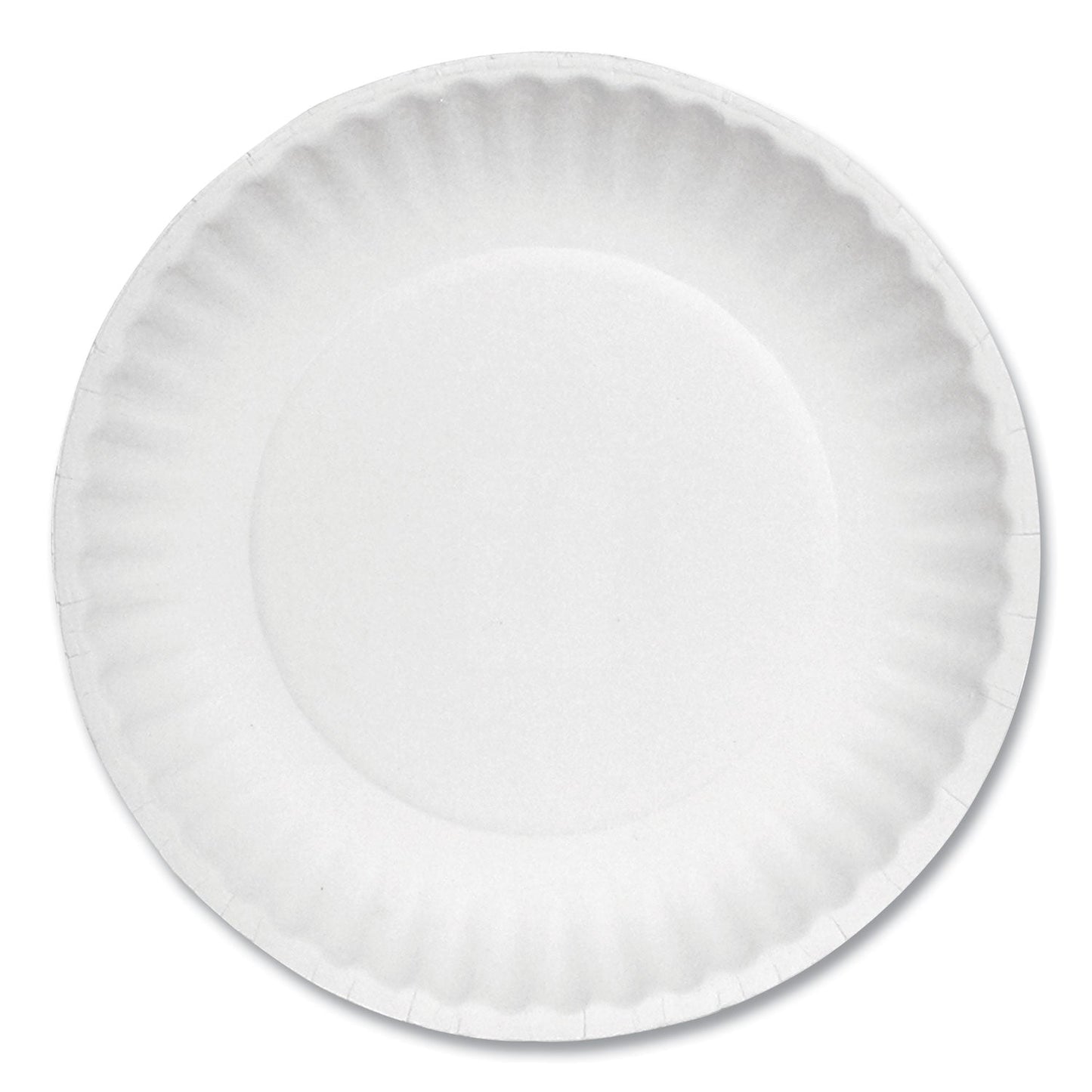 AJM Packaging Corporation White Paper Plates, 6" dia, 100/Pack, 10 Packs/Carton