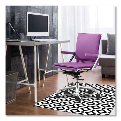 deflecto FashionMat Chair Mat, Rectangular, 35 x 40, Diamonds