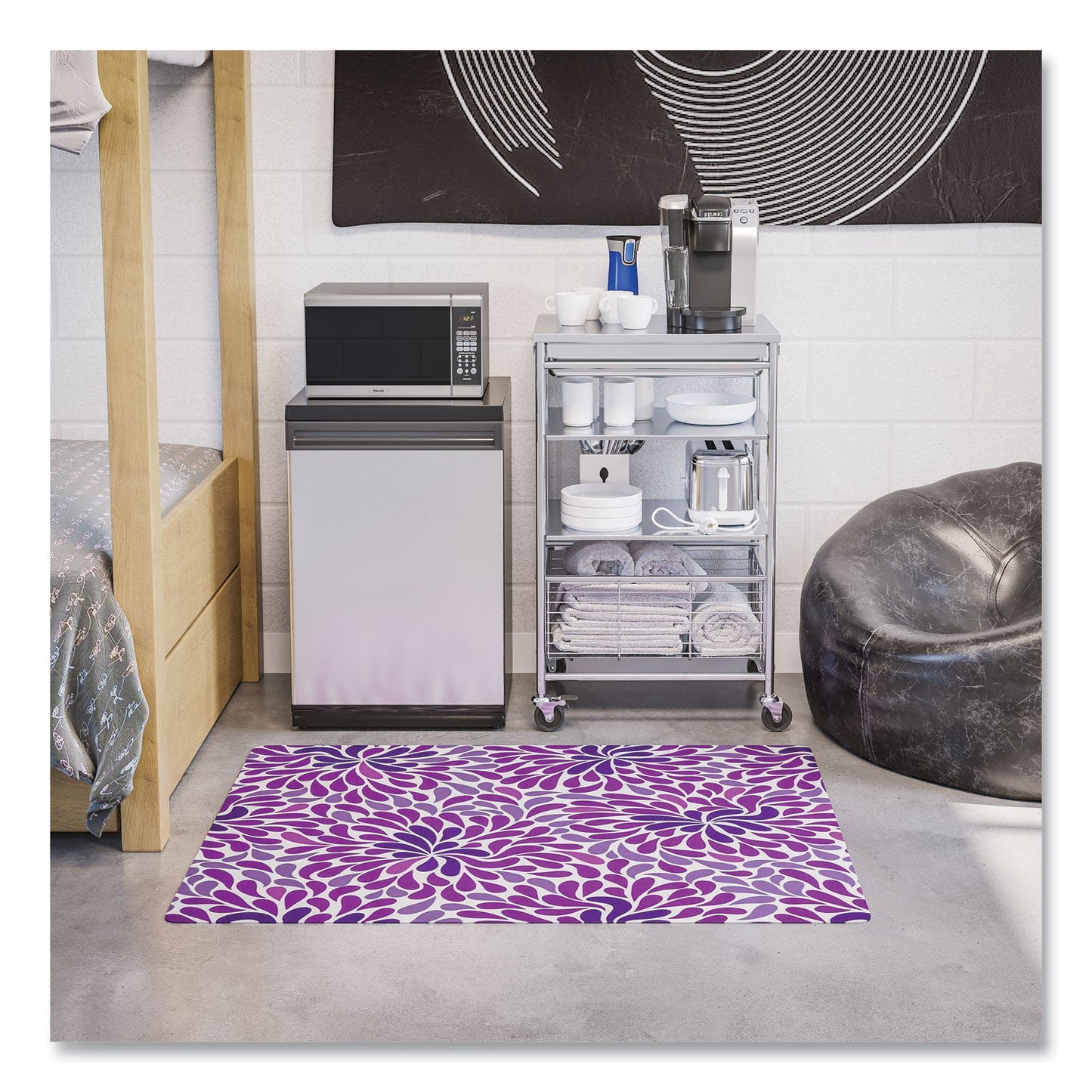 deflecto FashionMat Chair Mat, Rectangular, 35 x 40, Rain