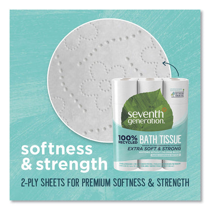 Seventh Generation 100% Recycled Bathroom Tissue, Septic Safe, 2-Ply, White, 240 Sheets/Roll, 24/Pack