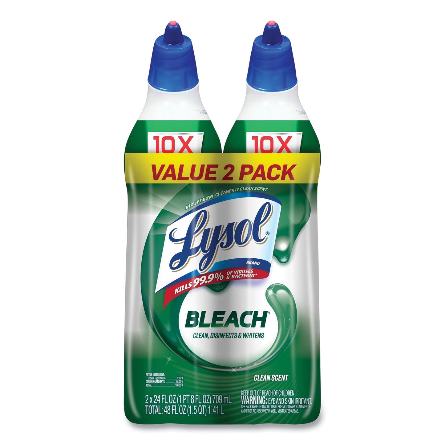 LYSOL Disinfectant Toilet Bowl Cleaner with Bleach, 24 oz, 8/Carton
