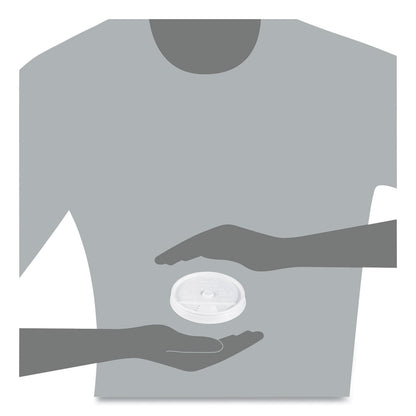 Dart Plastic Lids, Fits 12 oz to 24 oz Hot/Cold Foam Cups, Sip-Thru Lid, White, 100/Pack, 10 Packs/Carton