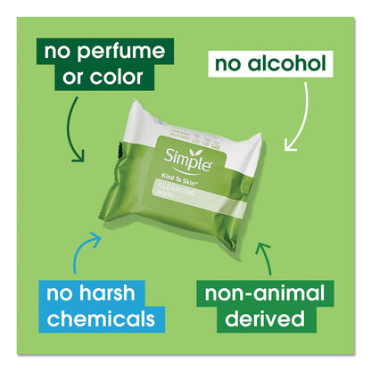 Simple Eye And Skin Care, Facial Wipes, 25/Pack