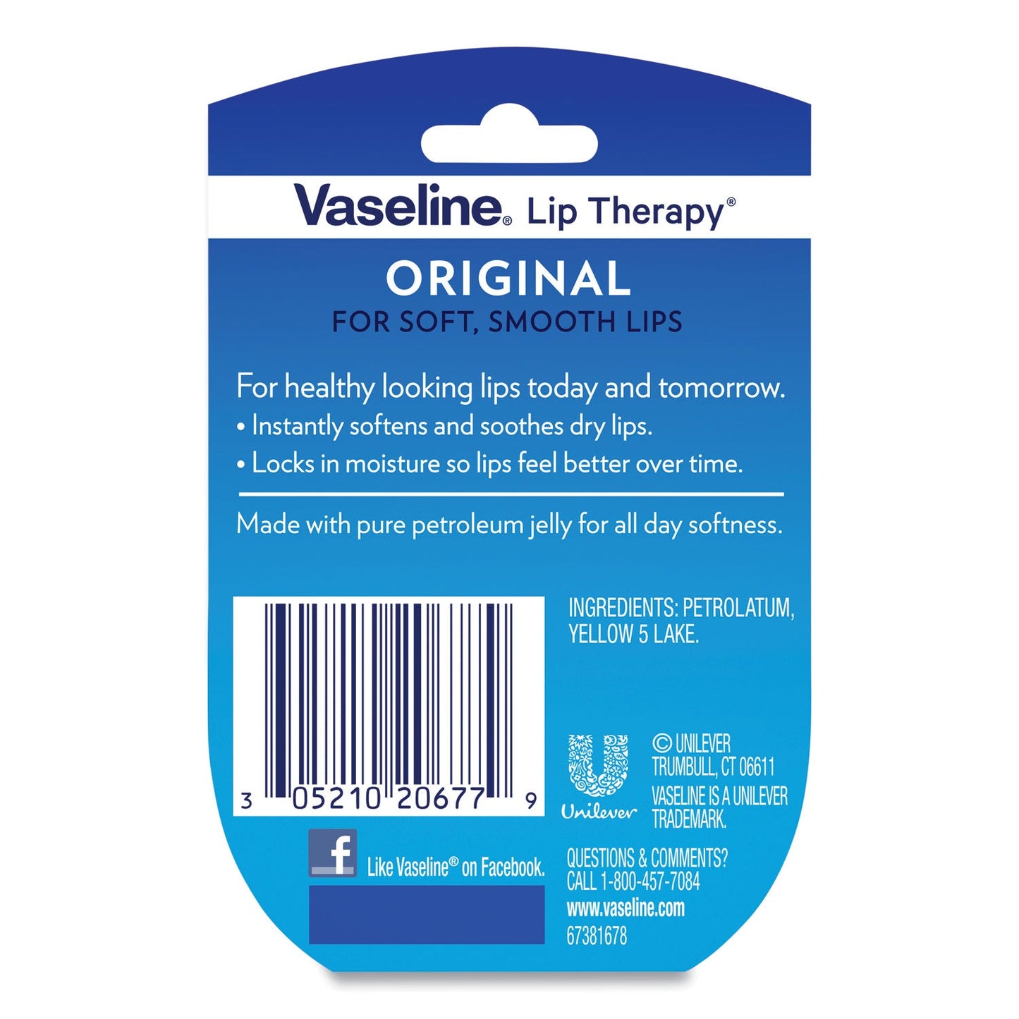 Vaseline Lip Therapy, Original, 0.6 oz, Mini Tin, 12/Carton
