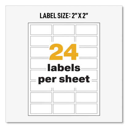 Avery UltraDuty GHS Chemical Waterproof and UV Resistant Labels, 1 x 2.5, White, 24/Sheet, 25 Sheets/Pack