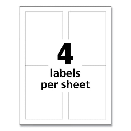 Avery UltraDuty GHS Chemical Waterproof and UV Resistant Labels, 3.5 x 5, White, 4/Sheet, 50 Sheets/Pack