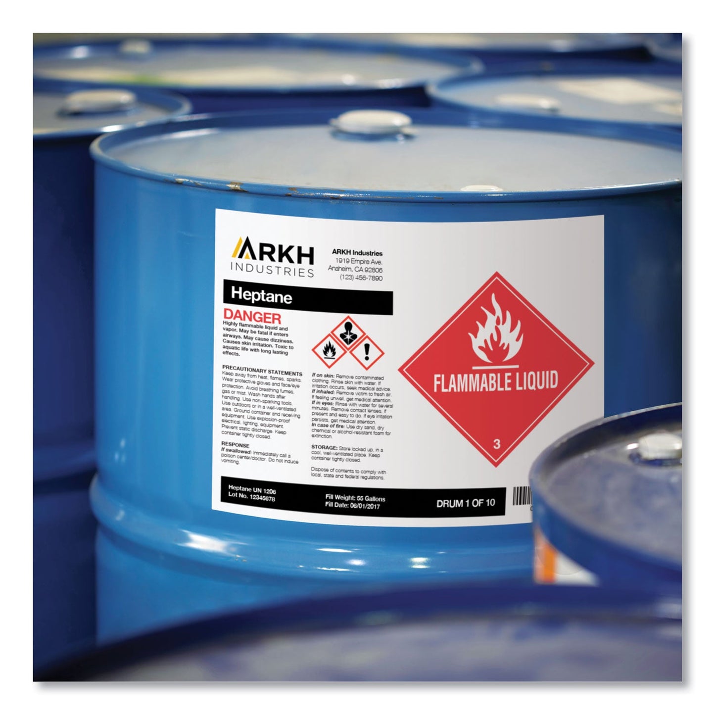 Avery UltraDuty GHS Chemical Waterproof and UV Resistant Labels, 8.5 x 11, White, 50/Box