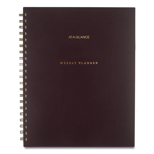 AT-A-GLANCE Signature Lite Weekly/Monthly Planner, 11 x 8.5, Maroon Cover, 12-Month (Jan to Dec): 2023