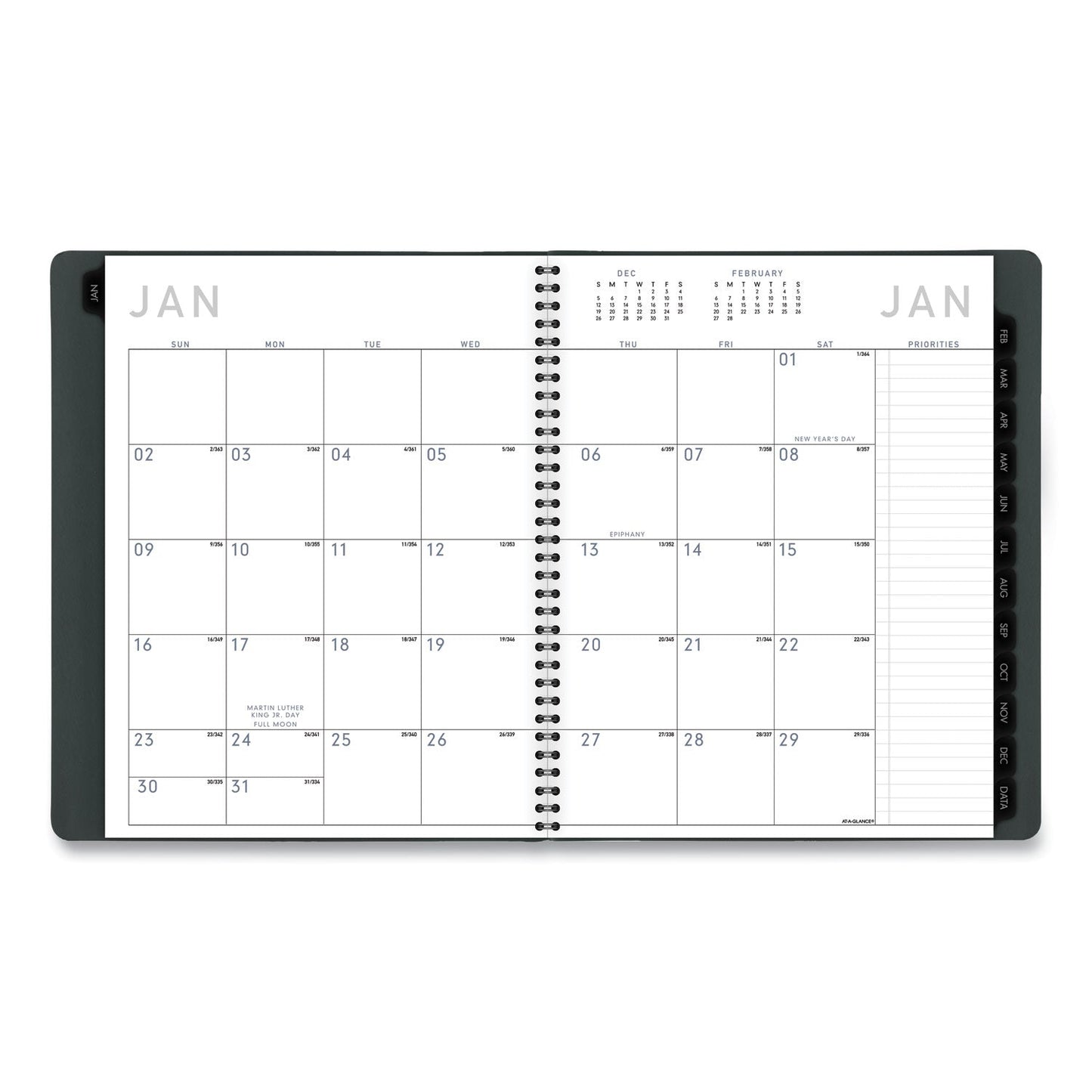 AT-A-GLANCE Contemporary Weekly/Monthly Planner, 11 x 8.25, Forest Green Cover, 12-Month (Jan to Dec): 2023
