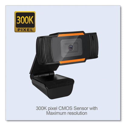 Adesso CyberTrack H2 480P Webcam with Microphone 300K, 1280 pixels x 720 pixels, 0.3 Mpixels, Black