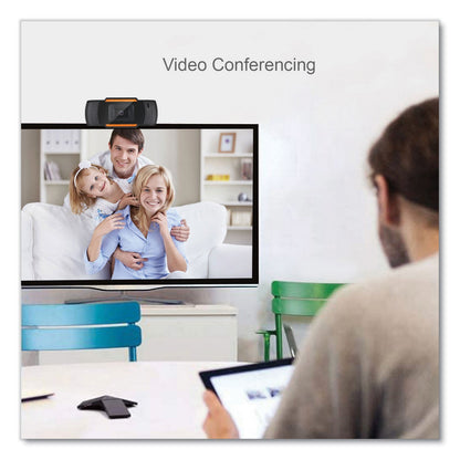 Adesso CyberTrack H2 480P Webcam with Microphone 300K, 1280 pixels x 720 pixels, 0.3 Mpixels, Black