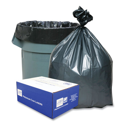 Platinum Plus Can Liners, 60 gal, 1.55 mil, 39" x 56", Gray, 50/Carton
