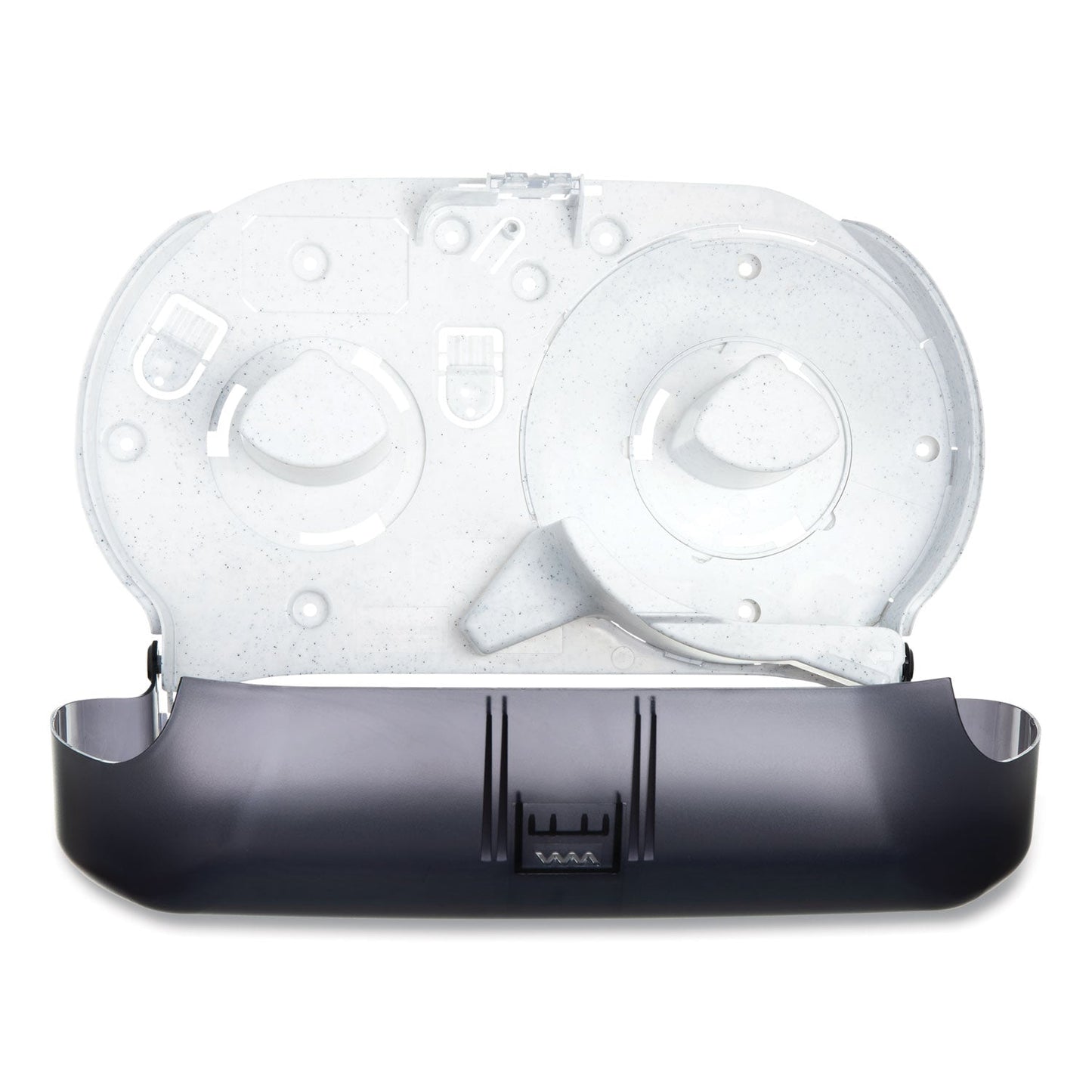 San Jamar Twin 9" Jumbo Tissue Dispenser, Classic, 19 x 5.25 x 12, Transparent Black Pearl