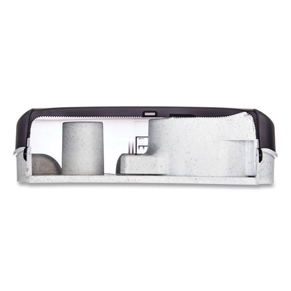 San Jamar Twin 9" Jumbo Tissue Dispenser, Classic, 19 x 5.25 x 12, Transparent Black Pearl