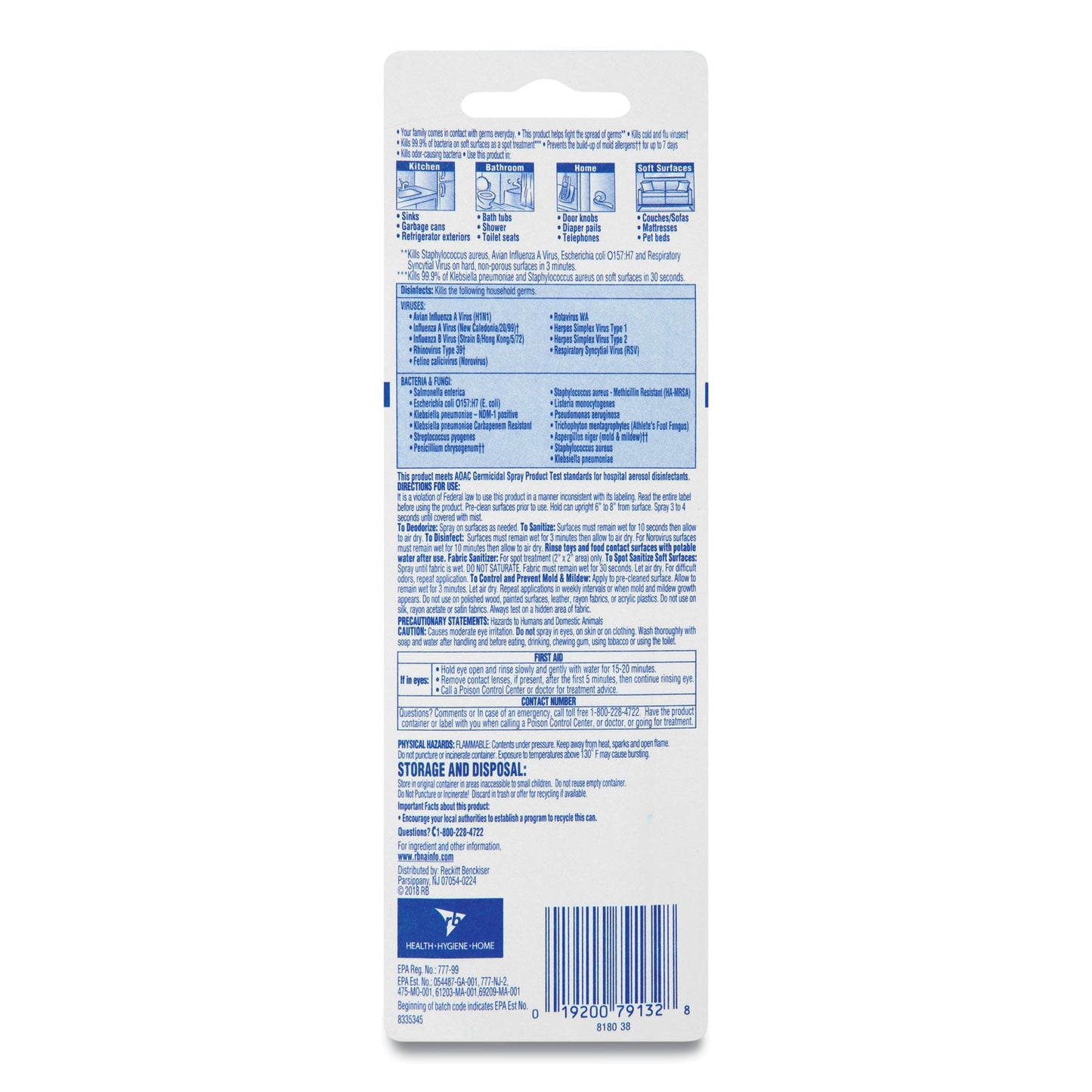 LYSOL Disinfectant Spray To Go, Crisp Linen, 1 oz Aerosol Spray, 12/Carton