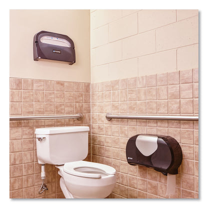 San Jamar Twin 9" Jumbo Bath Tissue Dispenser, Summit, 20.07 x 5.88 x 11.9, Black/Faux Stainless Steel