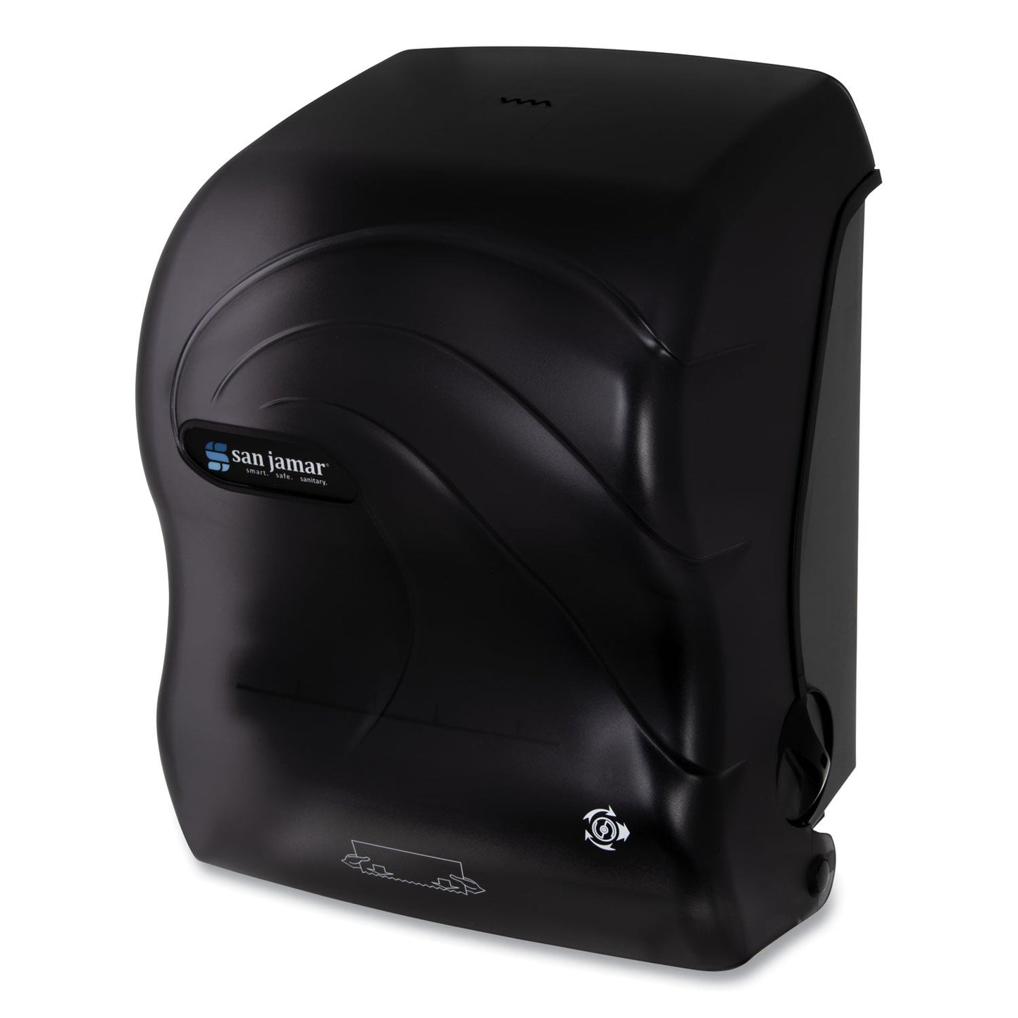 San Jamar Simplicity Mechanical Roll Dispenser, 12.38 x 9.5 x 14.63, Black Pearl