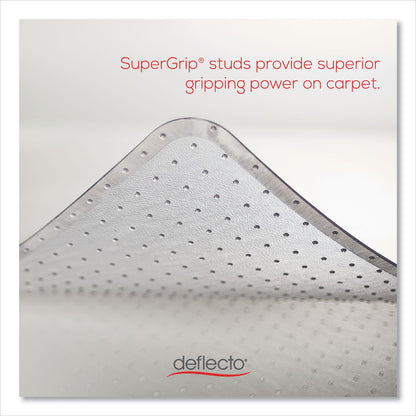 deflecto ExecuMat All Day Use Chair Mat for High Pile Carpet, 46 x 60, Rectangular, Clear