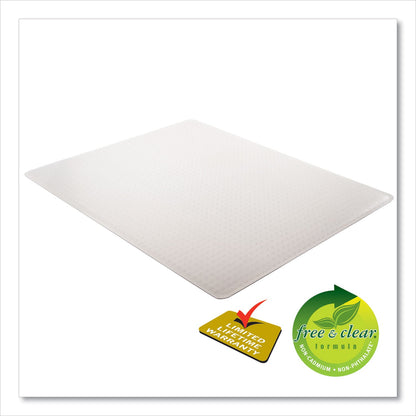 deflecto ExecuMat All Day Use Chair Mat for High Pile Carpet, 46 x 60, Rectangular, Clear