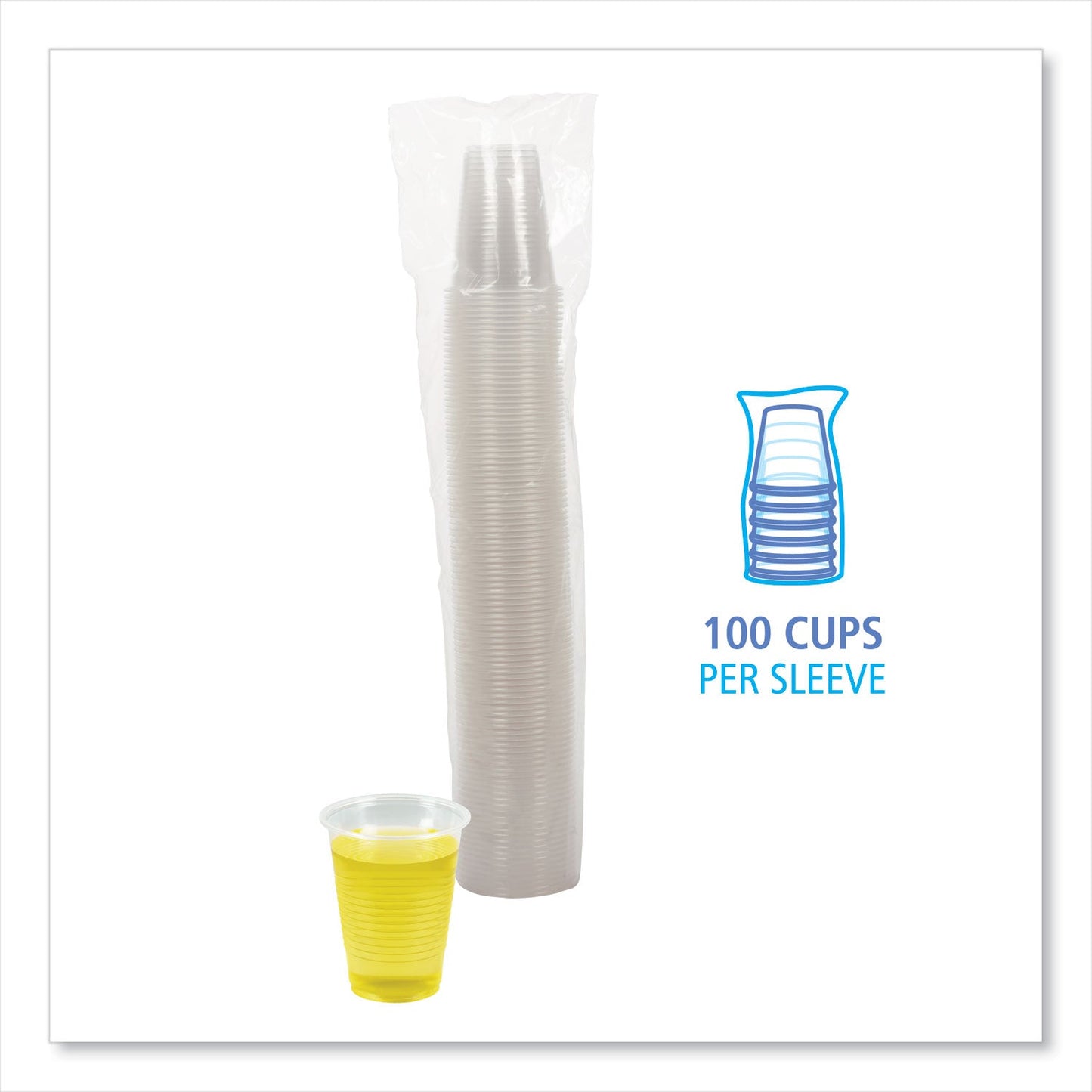 Boardwalk Translucent Plastic Cold Cups, 7 oz, Polypropylene, 100/Pack