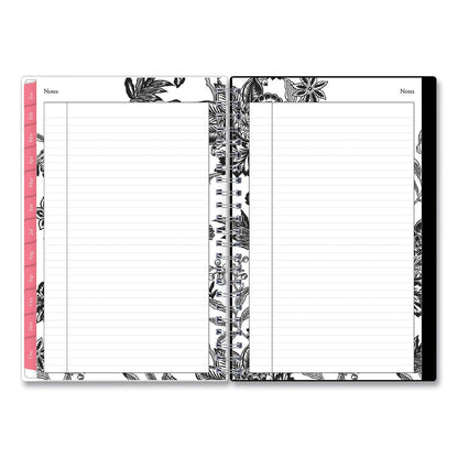 Blue Sky Analeis Create-Your-Own Cover Weekly/Monthly Planner, Floral Artwork, 8 x 5, White/Black/Coral, 12-Month (Jan to Dec): 2023