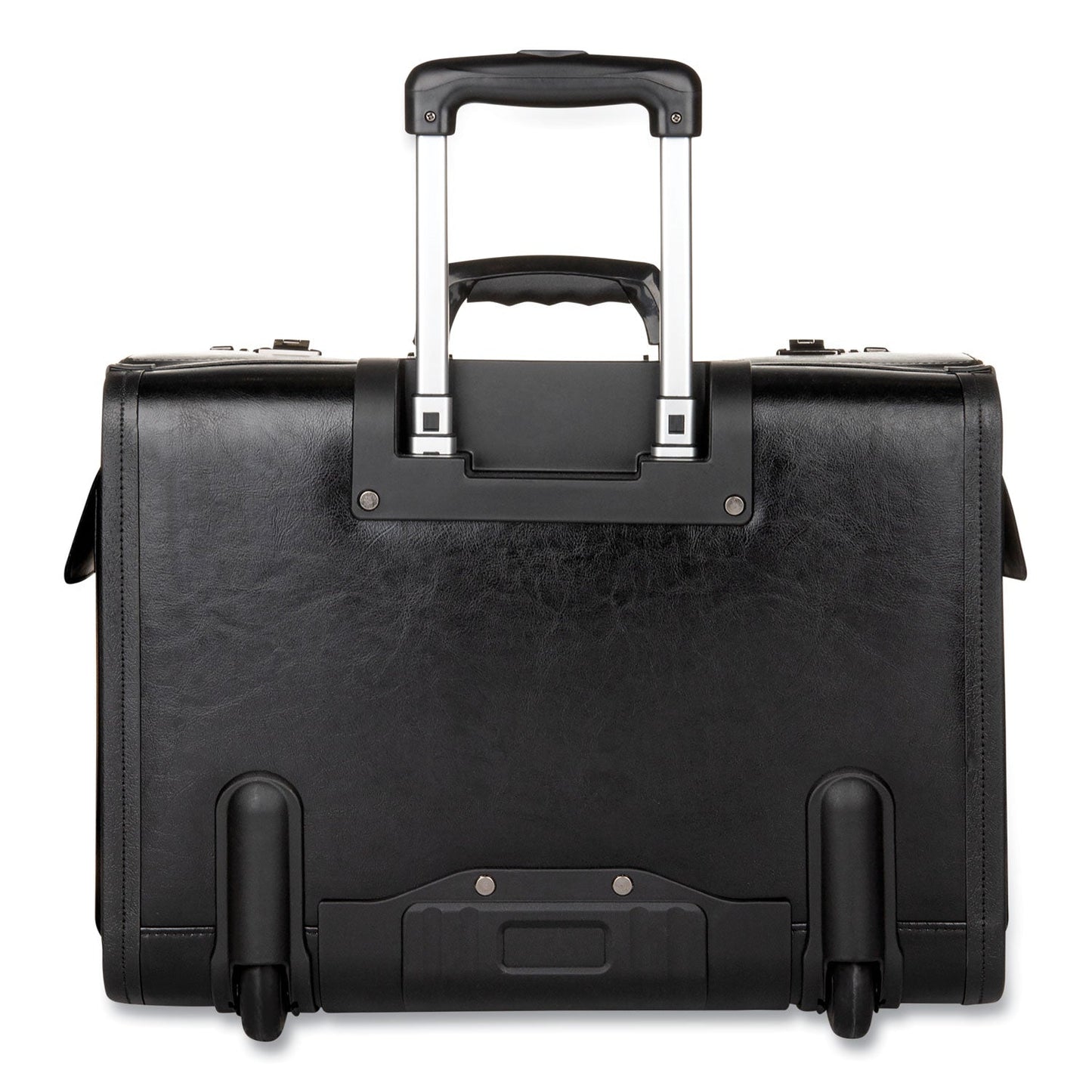 STEBCO Catalog Case on Wheels, Fits Devices Up to 17.3", Leather, 19 x 9 x 15.5, Black
