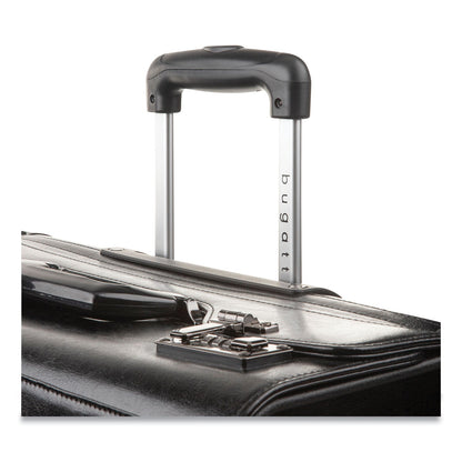 STEBCO Catalog Case on Wheels, Fits Devices Up to 17.3", Leather, 19 x 9 x 15.5, Black