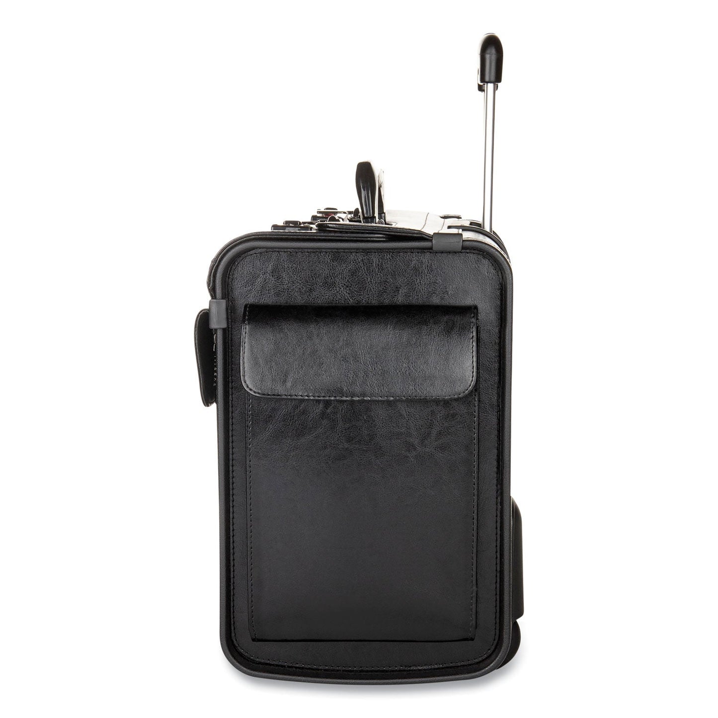 STEBCO Catalog Case on Wheels, Fits Devices Up to 17.3", Leather, 19 x 9 x 15.5, Black
